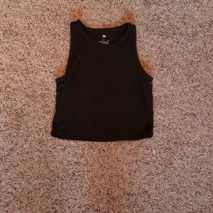 Black crop top tank
